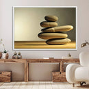 Yellow Zen Stones on Yellow Background Wall Art Yoga Zen by MyGreatCanvas | Canvas Wall Art Prints | Photo Prints & Wall Decor