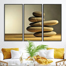 Yellow Zen Stones on Yellow Background Wall Art Yoga Zen by MyGreatCanvas | Canvas Wall Art Prints | Photo Prints & Wall Decor