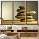 Yellow Zen Stones on Yellow Background Wall Art Yoga Zen by MyGreatCanvas | Canvas Wall Art Prints | Photo Prints & Wall Decor