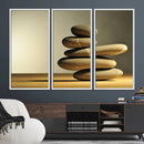 Yellow Zen Stones on Yellow Background Wall Art Yoga Zen by MyGreatCanvas | Canvas Wall Art Prints | Photo Prints & Wall Decor