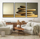 Yellow Zen Stones on Yellow Background Wall Art Yoga Zen by MyGreatCanvas | Canvas Wall Art Prints | Photo Prints & Wall Decor