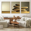 Yellow Zen Stones on Yellow Background Wall Art Yoga Zen by MyGreatCanvas | Canvas Wall Art Prints | Photo Prints & Wall Decor