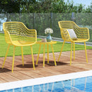 3 Piece Patio Chair Set with PP Seat and Tabletop for Porch by LJGDeals