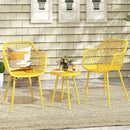3 Piece Patio Chair Set with PP Seat and Tabletop for Porch by LJGDeals