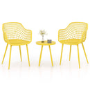 3 Piece Patio Chair Set with PP Seat and Tabletop for Porch by LJGDeals