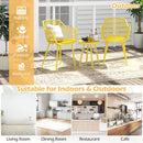 3 Piece Patio Chair Set with PP Seat and Tabletop for Porch by LJGDeals