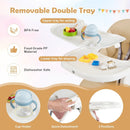 4-in-1 Foldable Baby High Chair with 7 Adjustable Heights and Free Toys Bar by LJGDeals