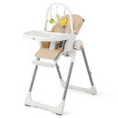 4-in-1 Foldable Baby High Chair with 7 Adjustable Heights and Free Toys Bar by LJGDeals