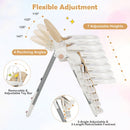 4-in-1 Foldable Baby High Chair with 7 Adjustable Heights and Free Toys Bar
