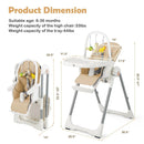 4-in-1 Foldable Baby High Chair with 7 Adjustable Heights and Free Toys Bar by LJGDeals