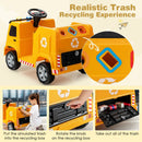 12V Kids Ride-on Garbage Truck with Warning Lights and 6 Recycling Accessories by LJGDeals