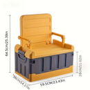 Foldable Camping Stool with Backrest & Storage Bag Portable Fishing Seat Outdoor Chair by 2Dropme