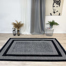 Alfa Rich Black Washable Area Rugs for Living Room Bedroom Kitchen Dining Cotton Rug