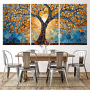 Yggdrasil Tree of Life Mosaic Stained Glass Wall Art,