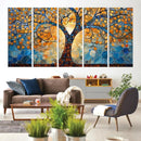 Yggdrasil Tree of Life Mosaic Stained Glass Wall Art,
