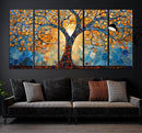 Yggdrasil Tree of Life Mosaic Stained Glass Wall Art,