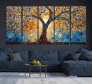 Yggdrasil Tree of Life Mosaic Stained Glass Wall Art,