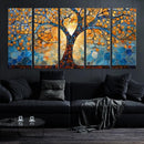 Yggdrasil Tree of Life Mosaic Stained Glass Wall Art,
