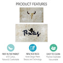 US States Texas Design Non Skid Washable Kitchen Runner Rugs Set of 2| 44 x 24 and 31.5 x 20 Inches Floor Mats |Beige