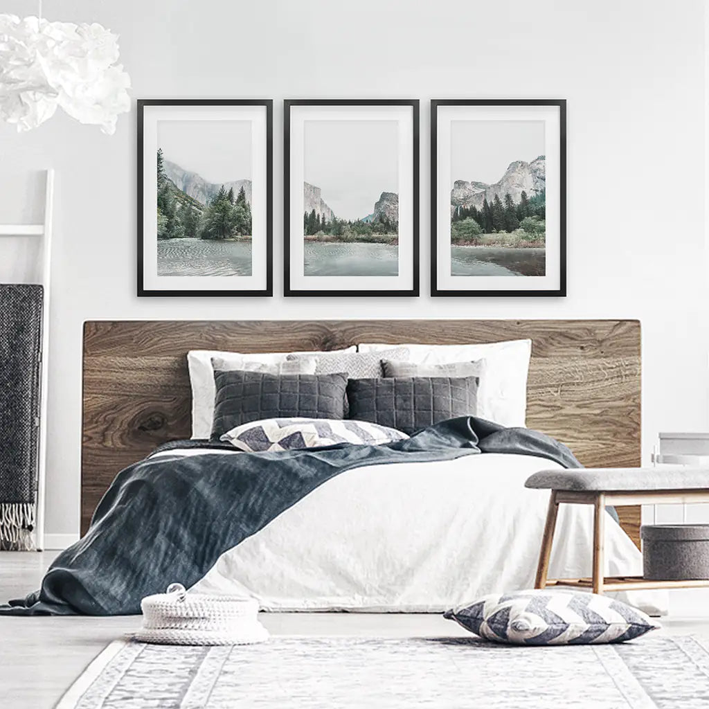 Yosemite Valley Triptych. US National Park Wall Art Prints, photo 4 of 13