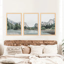 Yosemite Valley Triptych. US National Park Wall Art Prints by Wall Art Set