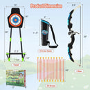 Youth Archery Bow Set with LED Light Up Bow and 20 Suction Cup Arrows for Kids by LJGDeals