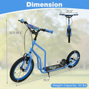 Youth Scooter with Adjustable Handlebar and 16/14-Inch Inflatable Wheels for Age 8+ Years Old by LJGDeals