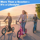Youth Scooter with Adjustable Handlebar and 16/14-Inch Inflatable Wheels for Age 8+ Years Old by LJGDeals
