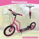 Youth Scooter with Adjustable Handlebar and 16/14-Inch Inflatable Wheels for Age 8+ Years Old by LJGDeals