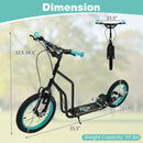 Youth Scooter with Adjustable Handlebar and 16/14-Inch Inflatable Wheels for Age 8+ Years Old by LJGDeals
