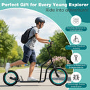 Youth Scooter with Adjustable Handlebar and 16/14-Inch Inflatable Wheels for Age 8+ Years Old by LJGDeals