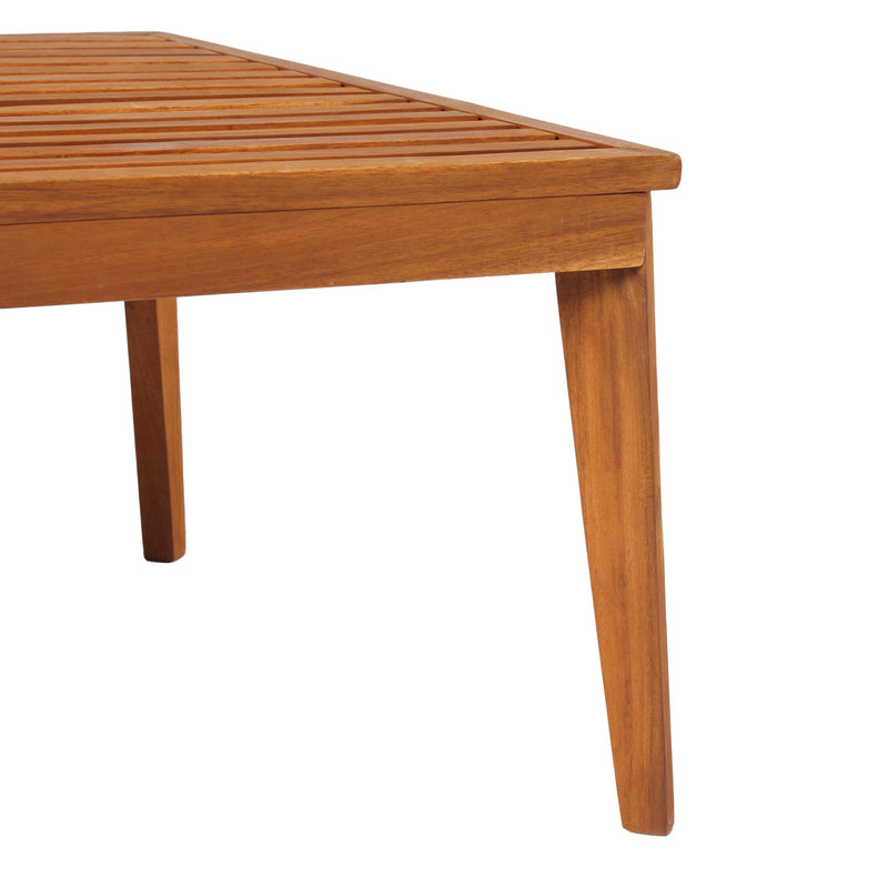 Zander Mid-Century Modern Acacia Outdoor Slatted Coffee Table