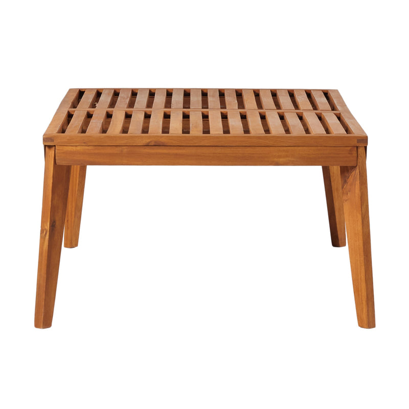 Zander Mid-Century Modern Acacia Outdoor Slatted Coffee Table