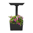 Modern Square Cast Aluminum 35-in Bird Bath and Planter Vase Combo