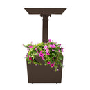 Modern Square Cast Aluminum 35-in Bird Bath and Planter Vase Combo