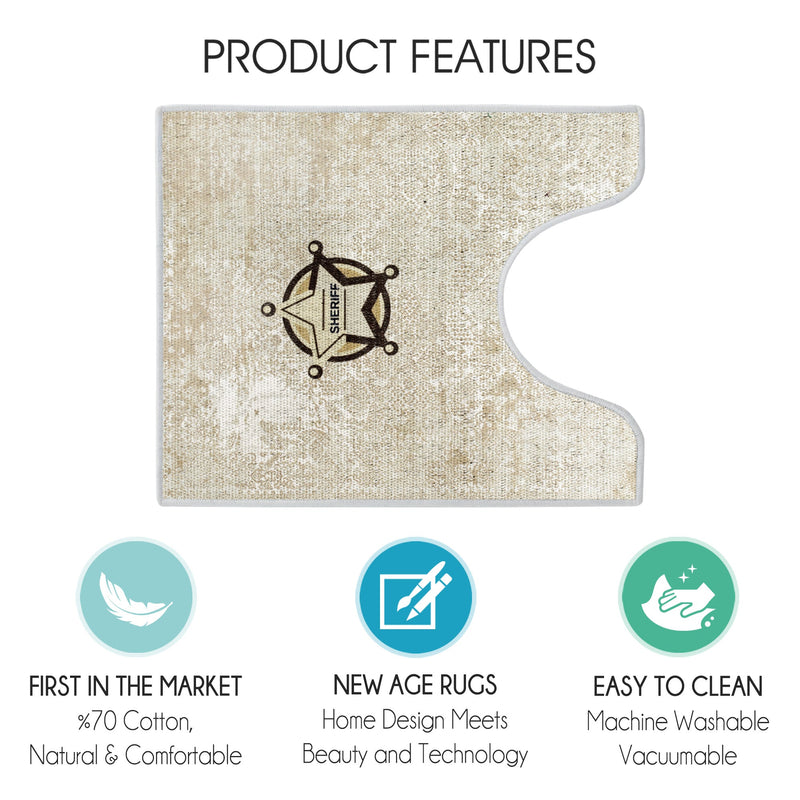 Texas Design U Shape Bathroom Rug | 20”x24" | Multicolor