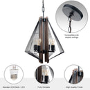 Zenith 4-Light Black & Wood Dimmable Island Pendant Light