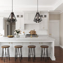 Zenith 4-Light Black & Wood Dimmable Island Pendant Light