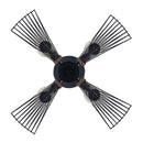 Zenith 4-Light Black & Wood Dimmable Island Pendant Light