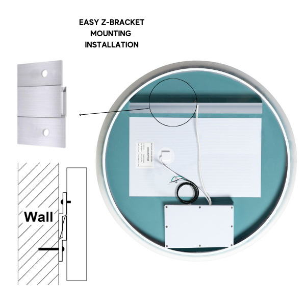 Zeek 30" BackLit LED Round Bathroom Wall Mirror MARD30