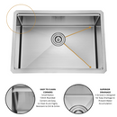 Zeek 27 x 19 Inch Undermount / Drop-In Workstation Kitchen Sink 16G Stainless Steel ZH-LD27