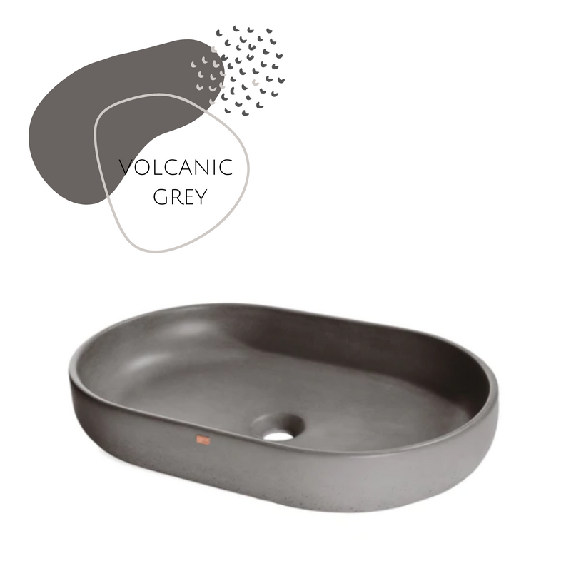 DDALF04 22'' Concrete Oval Vessel Sink - Bathroom