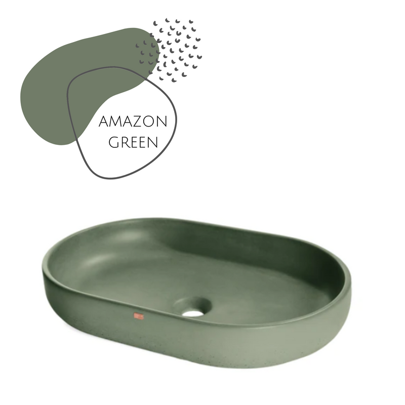 DDALF04 22'' Concrete Oval Vessel Sink - Bathroom