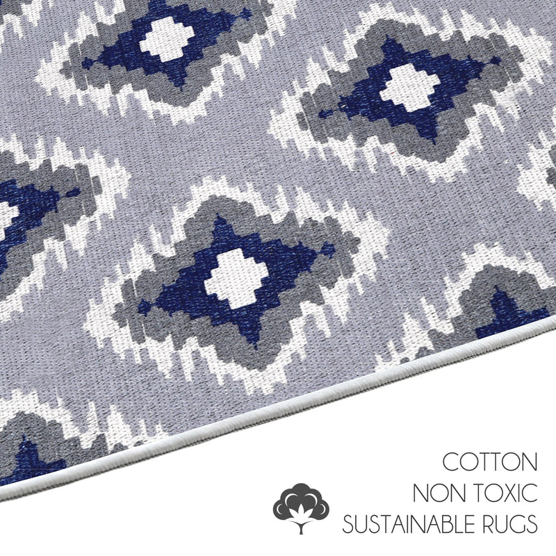 Sussexhome Tetra Multi Collection 2 x 3 Foot Heavy Duty Low Pile  Landing Rug Runner