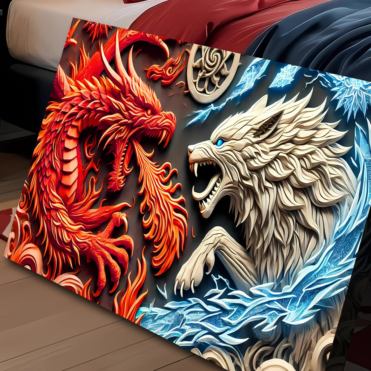 3D Dragon and Wolf Wall Art V, photo 5 of 10