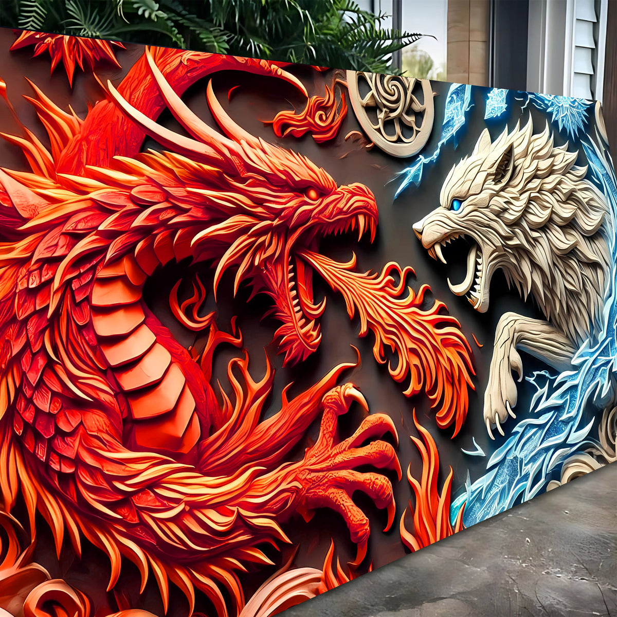 3D Dragon and Wolf Wall Art V, photo 4 of 10