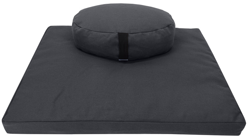 Hemp Meditation Cushion Set Zafu and Zabuton - Hemp fabric, Organic Buckwheat Hulls