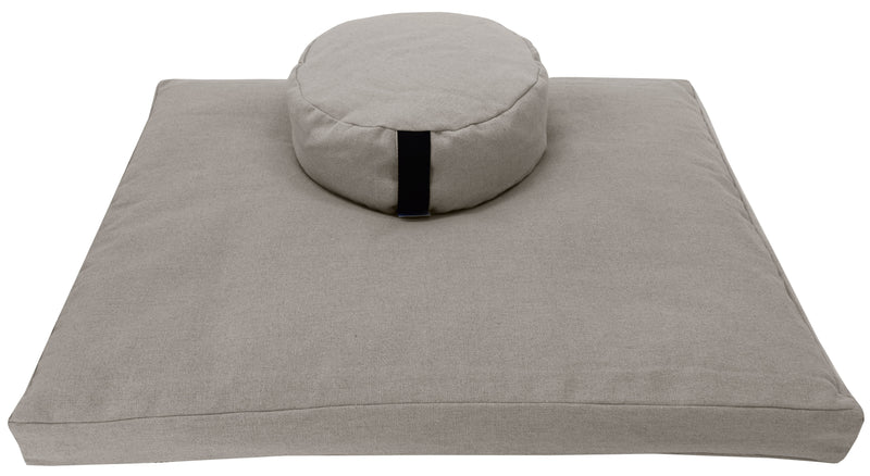 Hemp Meditation Cushion Set Zafu and Zabuton - Hemp fabric, Organic Buckwheat Hulls