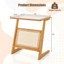 Z-shaped End Table with Magazine Rack and Rattan Shelf-Natural by LJGDeals