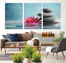 Zen Serenity Triptych Canvas Art, Lotus Flower and Balancing by MyGreatCanvas | Canvas Wall Art Prints | Photo Prints & Wall Decor